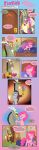 2011 absurd_res bed bed_sheet bedding chimera clothing comic cupcake cupcakes_(mlp_fanfic) dialogue discord_(mlp) draconequus dress english_text equid equine eyelashes female feral food friendship_is_magic furniture hair hasbro hi_res horse husband_and_wife larger_male male male/female mammal married_couple my_little_pony pillow pink_body pink_hair pinkie_pie_(mlp) pony pupils quadruped rainbow_dash_(mlp) seductive size_difference smaller_female smile sorc speech_bubble stairs tail text url wedding_dress