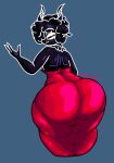 alternate_universe anthro aquatic back_muscles big_butt black_body black_outline bovid bovid_horn butt caprine caprine_demon caprine_horn cel_shading clothing concept_art countershading demon dress evil_face evil_grin evil_look eyebrow_through_hair eyebrows fan_character female goat_demon goat_demon_humanoid goat_ears goat_horn hair hair_over_eye horn huge_butt humanoid looking_at_viewer looking_back looking_back_at_viewer mammal mochfun2 mythological_creature mythological_marine mythology one_eye_obstructed one_eye_visible original_design outline pose posing_for_the_viewer red_clothing red_dress reverse_countershading roaring_knight_pareidolia sea_goat shaded shoulder_blades showing_back signature smile solo textured_clothing tight_clothing tight_dress translucent translucent_hair undertale undertale_(series) white_outline