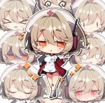  >_< 1girl :< @_@ blonde_hair blush blush_stickers buruma chibi chibi_only closed_eyes closed_mouth commentary_request drop_shadow full_body gym_uniform hair_between_eyes hair_intakes hat highres jacket jitome long_sleeves milkpanda multiple_views nose_blush nurse_cap nurse_robot_type_t off_shoulder open_clothes open_jacket open_mouth orange_eyes outline red_buruma red_jacket shaded_face shirt short_hair spiral-only_eyes standing thick_eyebrows track_jacket utau white_hat white_outline white_shirt wide-eyed 