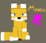 animal_genitalia animal_vulva canid canine canine_genitalia canine_vulva female feral feraline(r) fox fox_(minecraft) fur genitals heart_symbol leg_markings mammal mango_(digitoxici) markings microsoft minecraft mojang nipples orange_body orange_fur socks_(marking) solo text vulva xbox_game_studios