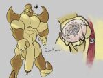 4:3 animal_humanoid annoyed anthro arm_spikes arthropod arthropod_humanoid ball_squeeze balls_eating beetle big_muscles canid canine castration cheesecake_(joyhouser) cock_and_ball_torture cock_vore eating_genitalia exoskeleton feet flaccid genital_mutilation genital_torture genitals group hi_res huge_muscles humanoid hyper hyper_genitalia insect insect_humanoid inside_balls inside_penis internal joyhouser macro male mammal micro micro_in_penis muscular muscular_male mutilation oblivious penile penis shoulder_spikes size_difference smaller_pred spikes spikes_(anatomy) urethral vore walking yellow_body