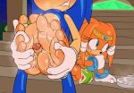 absurd_res anthro artguyidk big_feet blue_body blue_eyes blue_fur blush bodily_fluids breasts cleavage clothed clothing countershade_feet countershading drooling duo echidna emerald_(gem) eulipotyphlan feet female fingers_between_toes foot_fetish foot_focus foot_grab foot_grinding foot_play footjob fur gem genital_fluids genitals gloves handwear hedgehog hi_res holding_feet huge_feet humanoid_feet humanoid_genitalia humanoid_penis male male/female mammal monotreme night orange_body orange_fur penis plantigrade precum saliva sandals_removed sega sex shoes_removed sitting sitting_on_stairs sonic_adventure sonic_the_hedgehog sonic_the_hedgehog_(series) stairs sweat thick_feet tikal_the_echidna