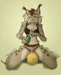 2026 5_fingers alternate_version_at_source anthro beverage black_bra black_clothing black_underwear blonde_hair blonde_haired_crotch_sniffer bra brown_hair brown_markings can cheek_tuft chest_tuft clothing colored container countershade_face countershade_torso countershading dark_markings digital_drawing_(artwork) digital_media_(artwork) dominant dominant_anthro dominant_female facesitting facial_tuft feathers felid feline female fingers fur green_eyes grey_clothing grey_shirt grey_topwear hair head_tuft human human_on_anthro interspecies lace_bra lace_panties leopard_print_panties looking_at_another looking_at_partner looking_down lynx male mammal markings nicnak044 nicole_(nicnak044) panties pink_nose pinned pinned_to_ground pointy_ears prick_ears shaded shirt signature simple_background sitting sitting_on_another smile smiling_at_another smiling_at_partner smirking_at_partner spots spotted_markings submissive submissive_human submissive_male tan_body tan_fur teeth textured_background topwear tuft underwear whiskers yellow_background