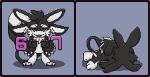 2026 2_panel_comic 3_fingers 3_toes 4_ears 67_(meme) alpha_channel ambiguous_gender anthro avali avian before_and_after bird black_body black_border black_claws black_feathers black_fur black_hair black_sclera black_tail black_toe_claws blue_background border chest_tuft chibi claws colored countershading cute_fangs digital_drawing_(artwork) digital_media_(artwork) digitigrade family_guy_death_pose fangs feathered_wings feathers featureless_crotch feet fingers front_view fur fyr_(fenrir784) gesturing_at_viewer hair hi_res humor javyfoss long_tail lying meme multi_ear multicolored_body multicolored_fur multiple_angles multiple_scenes narrowed_eyes nude number on_ground on_side open_mouth pawpads paws pink_pawpads pink_tongue pixel_(artwork) pose purple_eyes sequence shaded simple_background simple_shading smile smug solo tail teeth text toe_claws toes tongue transparent_border tuft two_panel_image white_body white_countershading white_feathers white_fur winged_arms wings