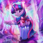 1:1 absurd_res butt clothing equid equine eyelashes female feral friendship_is_magic hasbro hi_res horn legwear light looking_at_viewer looking_back mammal my_little_pony mythological_creature mythological_equine mythology ribbons roadsleadme smile smiling_at_viewer solo stockings sunlight twilight_sparkle_(mlp) winged_unicorn wings