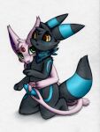 2020 3:4 ambiguous_gender anthro bite black_body black_fur bloominglynx blue_blush blue_kerchief blue_neckerchief blue_penis blush digital_media_(artwork) duo eeveelution erection espeon forked_tail fur generation_2_pokemon genitals green_eyes head_tuft hi_res hug hugging_another hugging_from_behind kerchief kerchief_only kneeling kneeling_on_ground male male/ambiguous mixed_media mostly_nude neckerchief neckerchief_only neckwear nintendo pattern_kerchief pattern_neckerchief penis pokemon pokemon_(species) sex shaded shoulder_bite simple_background tail tail_around_penis tail_fetish tail_play tail_sex tailjob traditional_media_(artwork) tuft umbreon unusual_anatomy unusual_tail white_background yellow_eyes