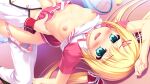  1boy 1girl arms_up ball blonde_hair bow breasts buttons clothes_lift dutch_angle from_above game_asset green_eyes hair_bow hinata_nao hoshimi_miku jacket kneeling lifting_person miniskirt missionary nipples non-web_source official_art on_floor panties panties_around_one_leg pink_panties pink_skirt racket shirt shirt_lift short_sleeves skirt skirt_lift small_breasts smile sportswear tennis_ball tennis_racket tennis_uniform torso_grab twintails two-tone_shirt underwear white_jacket white_panties white_shirt yuuwaku_scramble 