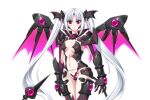  1girl armor bikini_armor blush body_writing breasts center_opening cleavage closed_mouth cowboy_shot dark_persona demon_tail demonic_gear_aria divine_heart_makina expressionless game_asset gloves hair_ornament kagemusya kurusu_aria large_variant_set long_hair looking_at_viewer magical_girl medium_breasts navel non-web_source official_art red_eyes self-datamine shoulder_armor simple_background solo tachi-e tail tattoo thighhighs transparent_background twintails variant_set very_long_hair white_hair wings 