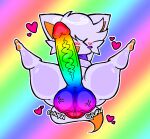 anthro balls big_balls big_penis blush blush_lines blush_stickers bodily_fluids breasts butt canid canine canis cheek_tuft countershading dipstick_tail erection facial_tuft featureless_breasts five_nights_at_freddy's five_nights_at_freddy's_world fox fur genital_fluids genitals gynomorph hair hands_behind_head huge_balls huge_penis humanoid_genitalia humanoid_penis intersex leidomirage lolbit_(fnaf) long_tail mammal markings multicolored_penis orange_body orange_countershading orange_fur orange_inner_ear orange_tail penis precum rainbow_penis retracted_balls scottgames sitting spread_legs spreading tail tail_markings thick_thighs tuft two_tone_tail white_body white_ears white_fur white_hair white_tail