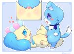 2026 blue_body blue_eyes blue_fur blush blush_stickers canid canine cel_shading cheek_tuft digital_drawing_(artwork) digital_media_(artwork) duo facial_tuft feet female female_feral female_penetrated feral feral_on_feral feral_penetrated feral_penetrating feral_penetrating_feral floppy_ears fluffy_ears fur genitals half-closed_eyes heart_symbol hearts_around_head hi_res hindpaw humanoid_genitalia humanoid_genitalia_on_feral humanoid_vulva humanoid_vulva_on_feral intraspecies jewelpet jewelry leg_markings lying male male/female male_feral male_penetrating male_penetrating_female mammal markings multicolored_body multicolored_fur narrowed_eyes necklace on_back on_hind_legs pawpads paws penetration quadruped sanrio sapphie_(jewelpet) sega sega_fave sex sex_shot shaded side_view socks_(marking) table_lotus_position tuft two_tone_body two_tone_fur vulva white_body white_fur yellow_body yellow_fur zyuuniie