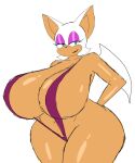2023 5:6 anthro bat big_breasts big_butt bikini breasts butt clothing female fur hi_res huge_breasts huge_butt mammal momijizx navel one-piece_swimsuit rouge_the_bat sega side_boob sling_bikini small_bikini solo sonic_the_hedgehog_(series) swimwear thick_thighs two-piece_swimsuit wide_hips