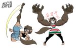 action_pose anthro big_arms big_butt big_grin big_teeth bottomwear breasts butt canid canine canis claws clothing danver_the_werewolf dark_body dark_skin denim denim_bottomwear denim_clothing denim_shorts diegutan dress eyelashes female finger_claws grin hi_res humanoid humanoid_pointy_ears jeans kick laugh legwear logo long_legs mammal mythological_canine mythological_creature mythology pants pointy_ears pose sharp_teeth shorts simple_background small_breasts smile solo stirrup_legwear stockings tail teeth thick_eyelashes toe_claws tomboy topwear transformation werecanid werecanine werecreature werewolf white_background wide_hips wolf wolf_tail