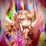  armor blonde_hair blue_eyes chibi minerva_(p&amp;d) puzzle_&amp;_dragons shield sword weapon wings 