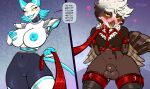 absurd_res areola ariagoldberry arms_tied avian balls bdsm beak big_balls big_breasts bird blue_areola blue_nipples blush bodily_fluids bondage bound breast_grab breasts canid canine ceilo_(wafflezcol) collar deltarune dominant dominant_female dripping english_text feathers female food food_creature fox genital_fluids genitals hand_on_breast hi_res kneeling leaking_precum leash leash_pull legs_tied machine male male/female mammal nipples non-mammal_balls nude open_mouth owl precum precum_drip pulsatrix robot self_grope spectacled_owl submissive submissive_male tasque_manager text thick_thighs tongue tongue_out true_owl undertale_(series) vulva white_breasts wings