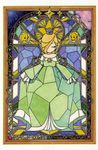  1girl blonde_hair chiko_(mario) crown dress hair_over_one_eye kamitorishin luma mario_(series) nintendo rosalina_(mario) rosetta_(mario) stained_glass super_mario_bros. super_mario_galaxy 