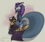 anthro blue_body blue_fur bodily_fluids breasts butt butt_grab canid canine collar cowgirl_position cum cum_drip cum_in_vagina cum_inside curvy_figure devious drained dripping duo excessive_cum excessive_genital_fluids female fox fox_tail from_front_position fur genital_fluids genitals hair hand_on_butt hi_res hyena knot knotted_penis leg_grab long_hair long_tail lulu_silverfox male male/female mammal on_bottom on_top orkie orkie_yeen penis purple_eyes purple_hair red_fox sex side_boob silver_fox smile smirk striped_hyena tail thigh_grab tongue tongue_out true_fox unconscious vulva