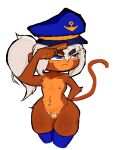 admiral_brickell anthro bloons_tower_defense boots boots_only clothing female flat_chested footwear footwear_only hairy_vulva haplorhine low_res mammal monkey mostly_nude narrowed_eyes ninja_kiwi nipples nude primate pubes shoes solo tail thick_thighs unknown_artist wide_hips