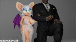 16:9 3d_(artwork) 3drendernoob anthro big_breasts billyhhyb(modeler) blender_(artwork) breasts chaos_emerald choker clothed clothing dark_body dark_skin digital_media_(artwork) duo female gem green_eyes hi_res human jewelry lipstick makeup male mammal necklace nipple_piercing nipples no_underwear piercing revealing_outfit rouge_the_bat sega side_boob sonic_the_hedgehog_(series) translucent translucent_clothing widescreen