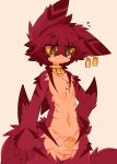 absurd_res annoyed anthro anthro_focus aquatic balls blue_pupils bodily_fluids brown_eyes chest_tuft cross-popping_vein duo erection fish fur furred_shark gaogomon gaogomon_(oc) genitals gills glans hair hi_res humanoid_genitalia humanoid_penis looking_down male male_focus meccha_chameleon orange_glans penis pupils red_body red_fur red_hair shark small_balls small_penis solo_focus sweat sweatdrop tan_balls tan_body tan_fur tan_penis tuft wide_hips yellow_sclera