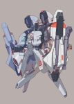  1other absurdres advance_of_zeta advance_of_zeta_re-boot commentary gundam highres hizumi_ms holding holding_weapon looking_to_the_side mecha mecha_focus mobile_suit no_humans robot science_fiction simple_background solo titans_(gundam) tr-6_woundwort v-fin weapon zeta_gundam 