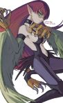  1girl absurdres arm_strap bare_shoulders black_collar breasts claws collar duel_monster feathered_wings feathers foot_out_of_frame green_eyes green_feathers harpie_lady harpie_lady_1 harpy highres large_breasts long_hair looking_at_viewer monster_girl navel pointy_ears red_hair simple_background solo talons white_background winged_arms wings yu-gi-oh! yu-gi-oh!_duel_monsters z1vfcd2 