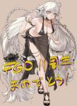  1girl ahoge anniversary bent_over bikini black_bikini black_sarong bracelet braid breasts commentary_request fadingz fate/grand_order fate_(series) jeanne_d'arc_alter_(fate) jeanne_d'arc_alter_(festival_outfit)_(fate) jeanne_d'arc_alter_(swimsuit_berserker)_(fate) jewelry large_breasts long_hair multiple_braids necklace official_alternate_costume quad_braids sarong swimsuit very_long_hair white_hair yellow_eyes 
