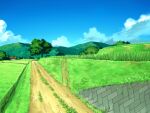  blue_sky cloud day field forest game_asset grass nature no_humans non-web_source official_art outdoors path rural self-datamine sky subarashiki_hibi tree variant_set 