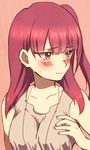  blush jewelry long_hair looking_away magi_the_labyrinth_of_magic moe_(hamhamham) morgiana necklace one_side_up red_hair solo 