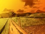  cloud evening field forest game_asset grass nature no_humans non-web_source official_art outdoors path rural self-datamine sky subarashiki_hibi tree variant_set 