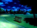  bench cloud cloudy_sky game_asset night no_humans non-web_source official_art outdoors playground scenery self-datamine sky subarashiki_hibi swing tree variant_set 