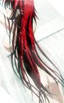  1girl areolae ass back bathing breasts ears erect_nipples eyes_closed high_school_dxd highres hips large_breasts long_hair nipples nude red_hair rias_gremory sideboob solo standing stitched sunlight sunshine water wet window 