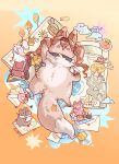  ? absurdres angelina_(arknights) angelina_the_mellow_wish_(arknights) animal animal_focus animalization arknights black_collar black_hairband brown_hair car carrot chibi chibi_only chinese_commentary cloud collar commentary_request envelope food fox fruit hairband highres holding holding_envelope infection_monitor_(arknights) innertube jacinta_(arknights) long_hair looking_at_viewer lying mei_rou_kou_cai motor_vehicle on_back orange_(fruit) raccoon ripples spoken_question_mark sun_symbol swim_ring thumpy_(arknights) timeslot_(arknights) twintails 