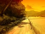  cloud evening field forest game_asset grass nature no_humans non-web_source official_art outdoors path rural self-datamine sky subarashiki_hibi tree variant_set 
