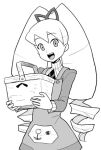  1girl apron bad_id basket bow drill_hair hair_bow holding holding_basket long_hair lowres luna_platz_(mega_man) mega_man_(series) mega_man_star_force_(series) open_mouth simple_background smile twin_drills very_long_hair white_background 