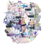  1girl aircraft aqua_bow aqua_hair aqua_nails arknights arm_up bag bare_legs bear black_ribbon blowing_bubble_gum blue_skirt bow box cellphone chewing_gum city collared_shirt colored_inner_hair crosswalk cupcake day dentures dirigible dolphin eyeball_hair_ornament eyeshadow flip_phone food food-themed_hair_ornament frilled_bow frills full_body game_asset gift gift_box green_bow gyaru hair_bow hair_ornament hairclip heart heart_hair_ornament highres holding holding_bag holding_phone infection_monitor_(arknights) itabag kirara_(a_leisurely_snapshot)_(arknights) kirara_(arknights) kogal lime_hair_ornament lipstick looking_at_viewer makeup monster_girl multicolored_hair multicolored_nails multicolored_shoes multiple_views neck_ribbon non-web_source octopus official_alternate_costume official_art open_mouth orange_nails outdoors paint_on_clothes phone pink_bag pink_bow pink_nails pink_shoes plaid_clothes plaid_skirt pleated_skirt pudding purple_bow purple_eyes purple_hair purple_nails radio_tower rainbow red_eyeshadow rhodes_island_logo_(arknights) ribbon school_uniform scorpion5050 scylla selfie_stick shark shirt shoes short_hair short_twintails shoulder_bag sidelocks skirt sneakers solo standing star_(symbol) star_hair_ornament strawberry_hair_ornament striped_bow stuffed_toy sweater_vest tachi-e taking_picture tamagotchi tamagotchi_(classic) tamagotchi_(virtual_pet) teeth tentacles text_messaging too_many_hair_ornaments traffic_light transparent_background triangle_hair_ornament twintails two-tone_hair two-tone_shoes tyrannosaurus_rex ufo_hair_ornament upper_teeth_only virtual_pet_(toy) white_shirt white_shoes yellow_bow yellow_sweater_vest 