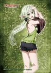 1girl :d anime_coloring arms_up artist_request ass backless_outfit backless_shirt bare_shoulders black_bow black_pajamas black_shorts bow breasts brown_shirt copyright_logo copyright_name copyright_notice dressing elf feet_out_of_frame frilled_shirt_collar frilled_shorts frills from_behind from_side goblin_slayer! green_background green_eyes green_hair green_pajamas green_shirt hair_between_eyes hair_bow hands_up high_elf_archer_(goblin_slayer!) logo long_hair long_pointy_ears long_sidelocks looking_at_viewer looking_back looking_to_the_side low-tied_sidelocks low_ponytail median_furrow merchandise_available multiple_hair_bows official_alternate_costume official_art open_mouth pajamas pointy_ears ponytail second-party_source shirt short_shorts shorts shoulder_blades sidelocks small_breasts smile solo standing teeth undressing upper_teeth_only very_long_hair 