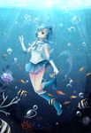  back_bow bad_id bad_pixiv_id bishoujo_senshi_sailor_moon blue blue_choker blue_eyes blue_footwear blue_hair blue_sailor_collar blue_skirt boots bow brooch bubble choker elbow_gloves fish full_body gloves gyaza jellyfish jewelry knee_boots magical_girl mercury_symbol mizuno_ami pleated_skirt ribbon sailor_collar sailor_collar_lift sailor_mercury sailor_senshi_uniform short_hair skirt solo star star_choker super_sailor_mercury tiara transformation_pen underwater white_gloves 