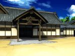 architecture blue_sky building cloud cloudy_sky day east_asian_architecture game_asset no_humans non-web_source official_art outdoors self-datamine sky subarashiki_hibi variant_set 