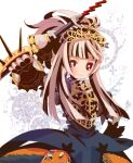  1girl armor blue_dress breastplate bright_pupils closed_mouth commentary_request dress gauntlets gem gold_tiara grey_hair high_ponytail holding holding_weapon long_sidelocks looking_at_viewer official_alternate_color ponytail puffy_short_sleeves puffy_sleeves red_eyes red_gem sekaiju_no_meikyuu sekaiju_no_meikyuu_3 shiraken-wasabi short_sleeves sidelocks smile solo sovereign_(sekaiju) sovereign_2_(sekaiju) weapon white_background 