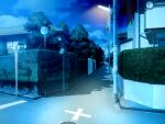  building cloud game_asset night no_humans non-web_source official_art outdoors road road_sign self-datamine sidewalk sign sky speed_limit_sign street subarashiki_hibi tree variant_set 