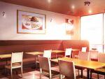  chair evening food game_asset indoors no_humans non-web_source official_art restaurant self-datamine subarashiki_hibi sunset table variant_set window 