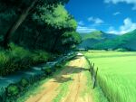  blue_sky cloud day field forest game_asset grass nature no_humans non-web_source official_art outdoors path rural scenery self-datamine sky subarashiki_hibi tree variant_set 