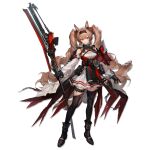  1girl angelina_(arknights) angelina_the_mellow_wish_(arknights) animal_ear_fluff animal_ears arknights asymmetrical_legwear badge belt belt_pouch black_belt black_boots black_gloves black_hairband black_thighhighs boots breasts brown_hair cleavage closed_mouth coat criss-cross_halter detached_sleeves dress earpiece fox_ears fox_girl fox_tail full_body game_asset gloves hair_between_eyes hairband halter_dress halterneck highres holding holding_staff infection_monitor_(arknights) legs_apart long_hair looking_at_viewer material_growth multicolored_coat multiple_belts non-web_source official_art orange_eyes oripathy_lesion_(arknights) pleated_skirt pouch red_belt red_coat red_shawl see-through_clothes see-through_sleeves shawl simple_background skirt smile solo staff standing studio_montagne tachi-e tail thigh_belt thigh_strap thighhighs torn_clothes torn_coat transparent_background twintails two-tone_coat underbust uneven_legwear very_long_hair white_coat white_dress white_sleeves 