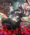  akemi_homura bad_id bad_pixiv_id black_hair closed_eyes dress flower funeral_dress hairband highres long_hair magical_girl mahou_shoujo_madoka_magica mahou_shoujo_madoka_magica_movie mannequin red_ribbon ribbon solo spider_lily spoilers very_long_hair 