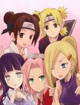  bangs female haruno_sakura hyuuga_hinata looking_at_viewer multiple_girls naruto temari tenten yamanaka_ino yokige 