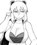  araiguma-san bra breasts cleavage expressionless greyscale large_breasts monochrome original short_hair solo tsukudani_(coke-buta) underwear 