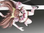  1girl 2000s_(style) breasts brown_eyes brown_hair cleavage downblouse from_above game_asset gloves holding holding_sword holding_weapon long_hair looking_to_the_side magical_girl mahou_senshi_(series) mahou_senshi_symphonic_knights medium_breasts non-web_source official_art open_mouth rapier saitou_natsuki self-datamine solo sword symphonic_lily thighhighs tongue variant_set very_long_hair visual_novel_cg weapon yurise_ririna zettai_ryouiki 