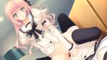  1boy 1girl :d black_bow black_bowtie black_thighhighs blonde_hair blue_eyes blush bow bowtie braid buttons ceiling censored couch cowgirl_position crossdressing crossdressing_(mtf) defloration double_bowtie dutch_angle est_gealach_arnotts frilled_sleeves frills from_below game_asset grey_bow grey_bowtie hair_bow hair_intakes hair_ornament hand_on_another's_stomach heart heart-shaped_pupils hetero indoors juliet_sleeves knees_up long_sleeves looking_at_viewer lying mosaic_censoring multiple_hair_bows non-web_source nose_blush official_art on_back on_couch open_mouth penis plaid_bow plaid_bowtie plaid_clothes puffy_sleeves sailor_collar sakurakouji_saika school_uniform self-datamine sex shirt smile solo_focus straddling suzuhira_hiro symbol-shaped_pupils thighhighs trap tsuki_ni_yorisou_otome_no_sahou_2 twin_braids white_sailor_collar white_shirt 