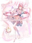  1girl :3 absurdres ahoge animal ankle_socks artist_request bare_shoulders belt black_belt black_bow black_ribbon border bow bow_legwear bowtie bra_strap brown_eyes cat character_name chinese_commentary cloak closed_mouth clothed_animal collarbone commentary_request commission cross-laced_clothes cross-laced_legwear dot_nose ear_covers floating frilled_shirt frilled_skirt frilled_sleeves frills full_body hair_bow hair_ribbon high-waist_skirt high_heels highres hood hood_up hooded_cloak infinity_nikki knees layered_skirt light_blush long_hair long_sidelocks long_sleeves looking_at_another looking_at_object low_twintails miniskirt momo_(nikki) nikki_(nikki) nikki_(series) object_floating_above_hand off-shoulder_shirt off_shoulder open_mouth outside_border outstretched_arms palms perfect_start_(infinity_nikki) picture_frame pink_background pink_bow pink_hair pink_shoes pink_skirt pleated_skirt print_skirt puffy_long_sleeves puffy_sleeves pumps red_bow red_bowtie ribbon sample_watermark second-party_source shirt shoes sidelocks skirt smile snowflake_print socks standing star_(symbol) string string_of_fate teeth too_many_watermarks tress_ribbon twintails very_long_hair watermark wavy_hair whimstar_(infinity_nikki) whiskers white_border white_cat white_shirt white_skirt white_socks yarn yellow_cloak 
