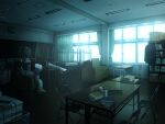  basketweave bookshelf ceiling_light chair classroom dark desk folding_chair game_asset globe glowing_windows indoors night no_humans non-web_source official_art self-datamine subarashiki_hibi telescope variant_set window 
